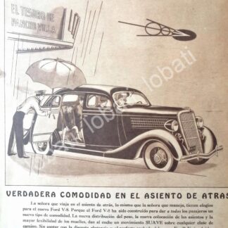 CARTEL ANTIGUO ORIGINAL DE PUBLICIDAD VINTAGE AUTOS FORD V8 1935 /552