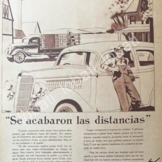 CARTEL ANTIGUO ORIGINAL DE DE AUTOS FORD V-8 1936 /547