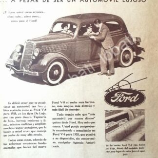 CARTEL ANTIGUO ORIGINAL DE DE AUTOS FORD V-8 1935 /545 RARO