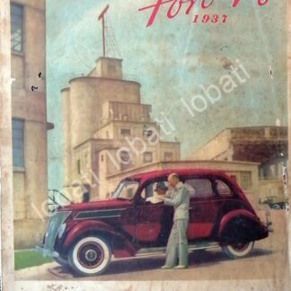 CARTEL ANTIGUO ORIGINAL DE AUTOS FORD V8 1937 /543 MUY RARO
