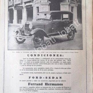 CARTEL ANTIGUO ORIGINAL DE AUTOS FORD SEDAN 1920 /539
