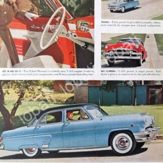 CARTEL ANTIGUO ORIGINAL DE AUTOS FORD MERCURY 1954 /536