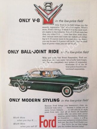 CARTEL ANTIGUO ORIGINAL DE AUTOS FORD MOTOR V8 1954 /535
