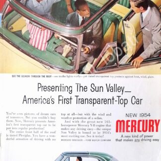 CARTEL ANTIGUO ORIGINAL DE AUTOS FORD MERCURY 1954 /533