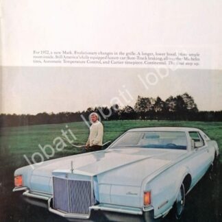 CARTEL ANTIGUO ORIGINAL DE AUTOS FORD LINCONL CONTINENTAL 1972 /532