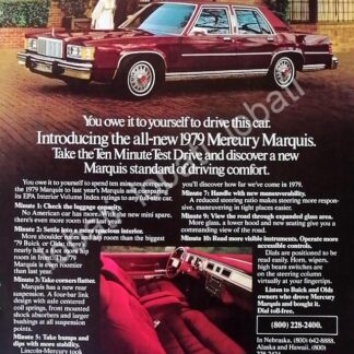CARTEL ANTIGUO ORIGINAL DE AUTOS FORD MERCURY MARQUIS 1979 /527