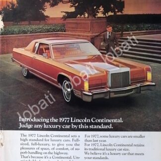 CARTEL ANTIGUO ORIGINAL DE AUTOS FORD LINCOLN CONTINENTAL 1977 /526