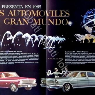 CARTEL ANTIGUO ORIGINAL DE AUTOS FORD FALCON & GALAXIE 500 1965 /524