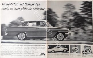 CARTEL ANTIGUO ORIGINAL DE AUTOS FORD CONSUL 315 1961 ( CONSUL CLASSIC ) /522