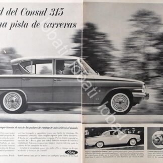 CARTEL ANTIGUO ORIGINAL DE AUTOS FORD CONSUL 315 1961 ( CONSUL CLASSIC ) /522