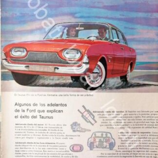 CARTEL ANTIGUO ORIGINAL DE AUTOS FORD TAUNUS 17M 1962 /520