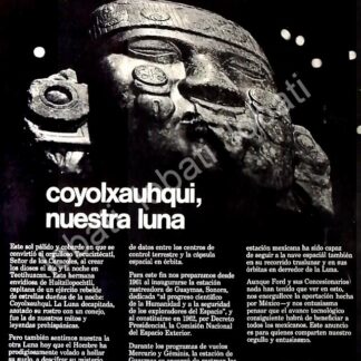 CARTEL ANTIGUO ORIGINAL DE AUTOS FORD Y EL ALUNIZAJE DEL APOLO XI ESTACION DE GUAYMAS 1969