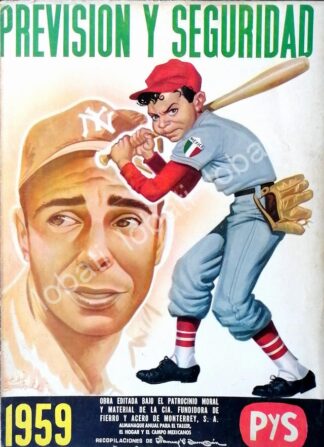 PORTADA ANTIGUA ORIGINAL JOE DIMAGGIO Y NIÑOS CAMPEONES MONTERREY 1959, DIBUJO DE ARIAS BERNAL