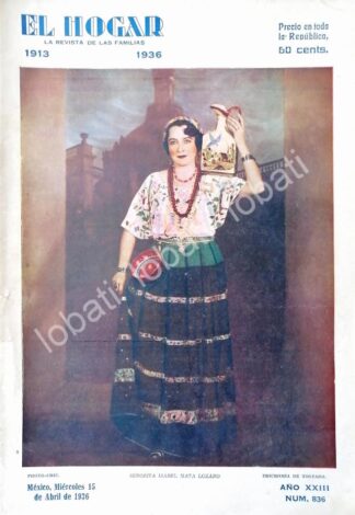 PORTADA ANTIGUA ORIGINAL ISABEL MATA LOZANO 1936, IMPRENTA TOSTADO