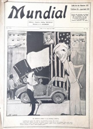 PORTADA ANTIGUA ORIGINAL HENRY FORD Y CALVIN COOLIDGE 1928 / MUY RARA