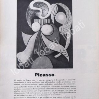 CARTEL ANTIGUO ORIGINAL DE AUTOS FORD Y PABLO PICASSO 1967/363