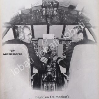 CARTEL ANTIGUO ORIGINAL DE RESTAURANT DELMONICO´S Y MEXICANA DE AVIACION 1965 /361