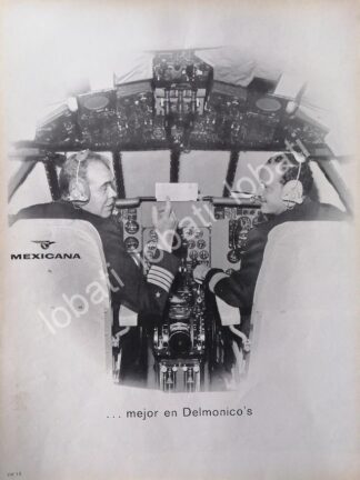 CARTEL ANTIGUO ORIGINAL DE RESTAURANT DELMONICO´S Y MEXICANA DE AVIACION 1965 /361