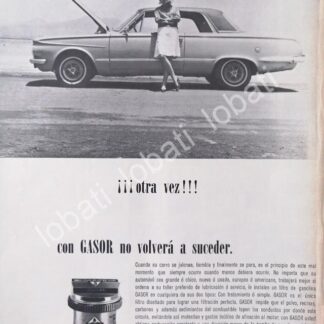 CARTEL ANTIGUO ORIGINAL DE FILTROS DE GASOR DE MEXICO S.A 1964 /359 SUPER RARO 10+