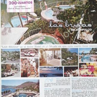 CARTEL ANTIGUO ORIGINAL DE HOTEL LAS BRISAS ACAPULCO 1965 /349