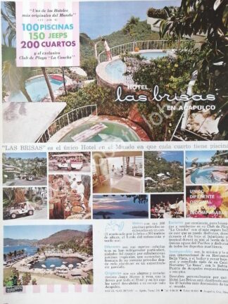CARTEL ANTIGUO ORIGINAL DE HOTEL LAS BRISAS ACAPULCO 1965 /349