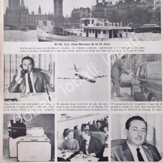 CARTEL ANTIGUO ORIGINAL DE JOSE BARONA DE LA O. Y AEROLINEAS SABENA 1965 /348