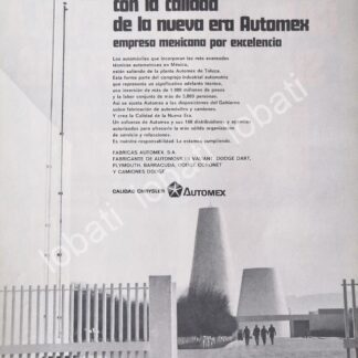 CARTEL ANTIGUO ORIGINAL DE INICIA LA PLANTA DE AUTOS CHRYSLER TOLUCA 1969 AUTOMEX /347