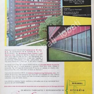 CARTEL ANTIGUO ORIGINAL DE NUEVO EDIFICIO DE TELEFONOS DE MEXICO Y LA CANTABRA S.A 1959 /335