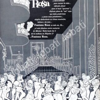 CARTEL ANTIGUO ORIGINAL DE CENTRO NOCTURNO FONTANA ROSA 1963 /328 BARES