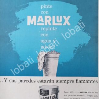 CARTEL ANTIGUO ORIGINAL DE PINTURAS MARLUX 1960. INDUSTRIAS ATLAS. S.A /327 SUPER RARO