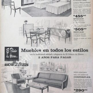 CARTEL ANTIGUO ORIGINAL DE TIENDA EL PALACIO DE HIERRO DURANGO 1963 /322