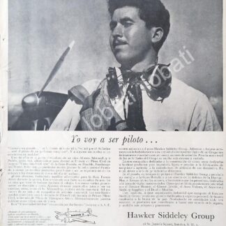 CARTEL ANTIGUO ORIGINAL DE ALBERTO MENNECHEY Y AVIONES HAWKER SIDDELEY 1953 /321