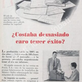 CARTEL ANTIGUO ORIGINAL DE FOCOS S.A Y EL GERENTE GARZA PEREZ 1953 /320