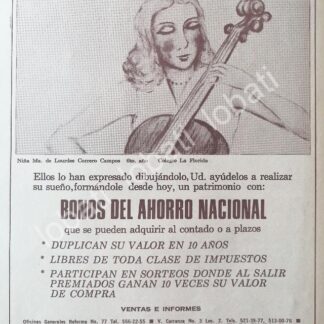 CARTEL ANTIGUO ORIGINAL DE BONOS DEL AHORRO NACIONAL 1974 /319