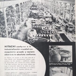 CARTEL ANTIGUO ORIGINAL DE HITACHI MEXICANA 1958 /317