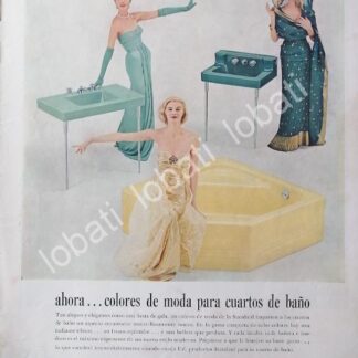 CARTEL ANTIGUO ORIGINAL DE ARTICULOS PARA BAÑO IDEAL STANDARD 1957 /316