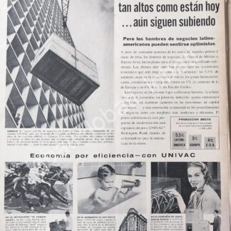 CARTEL ANTIGUO ORIGINAL DE COMPUTADORA UNIVAC. DE REMINGTON RAND 1957 /312 OLDWARE