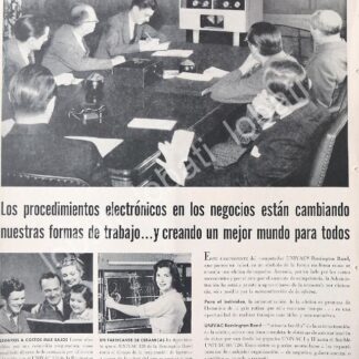 CARTEL ANTIGUO ORIGINAL DE COMPUTADORA UNIVAC 120 DE REMINGTON RAND 1958 /311 OLDWARE