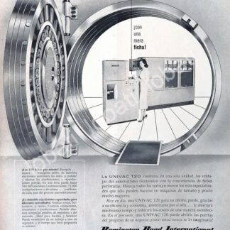 CARTEL ANTIGUO ORIGINAL DE COMPUTADORA UNIVAC 120 DE REMINGTON RAND 1958 /310 OLDWARE