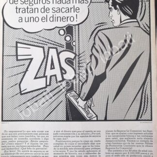 CARTEL ANTIGUO ORIGINAL DE SEGUROS LA COMERCIAL 1967 /309