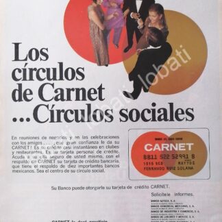CARTEL ANTIGUO ORIGINAL DE LA PRIMERA TARJETA DE CREDITO CARNET (MASTERCARD) 1969 /307