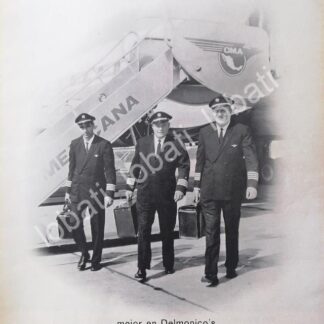 CARTEL ANTIGUO ORIGINAL DE RESTAURANT DELMONICO´S Y MEXICANA DE AVIACION 1969 /304