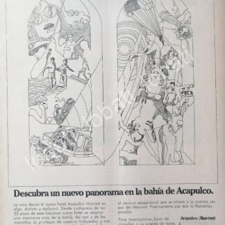 CARTEL ANTIGUO ORIGINAL DE HOTEL MARRIOTTT ACAPULCO 1969 /295