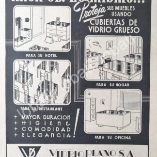 CARTEL ANTIGUO ORIGINAL DE VIDRIO PLANO S.A ( VIDRIERA ) 1940s MONTERREY /293
