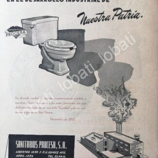 CARTEL ANTIGUO ORIGINAL DE SANITARIOS PROCESA 1943 MONTERREY /289