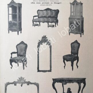 CARTEL ANTIGUO ORIGINAL DE FABRICA DE MUEBLES MUEBLES JORGE UNNA Y COMPAÑIA 1895 /280