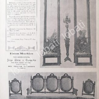 CARTEL ANTIGUO ORIGINAL DE MUEBLES JORGE UNNA PARA EL TEATRO CALDERON ZACATECAS 1895 /279