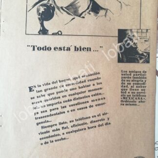 CARTEL ANTIGUO ORIGINAL DE CIA. TELEFONICA Y TELEGRAFICA DE MEXICO S.A 1931 /490