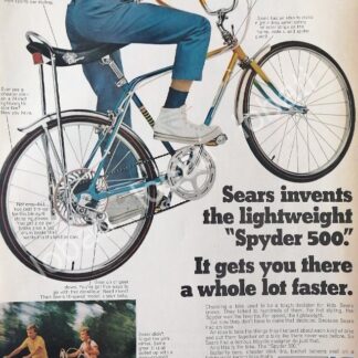 CARTEL ANTIGUO ORIGINAL DE BICICLETA SEARS SPYDER 500 1970 /488