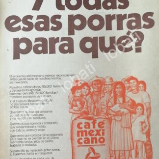 CARTEL ANTIGUO ORIGINAL DE INMECAFE. INSTITUTO MEXICANO DEL CAFE 1974 /487